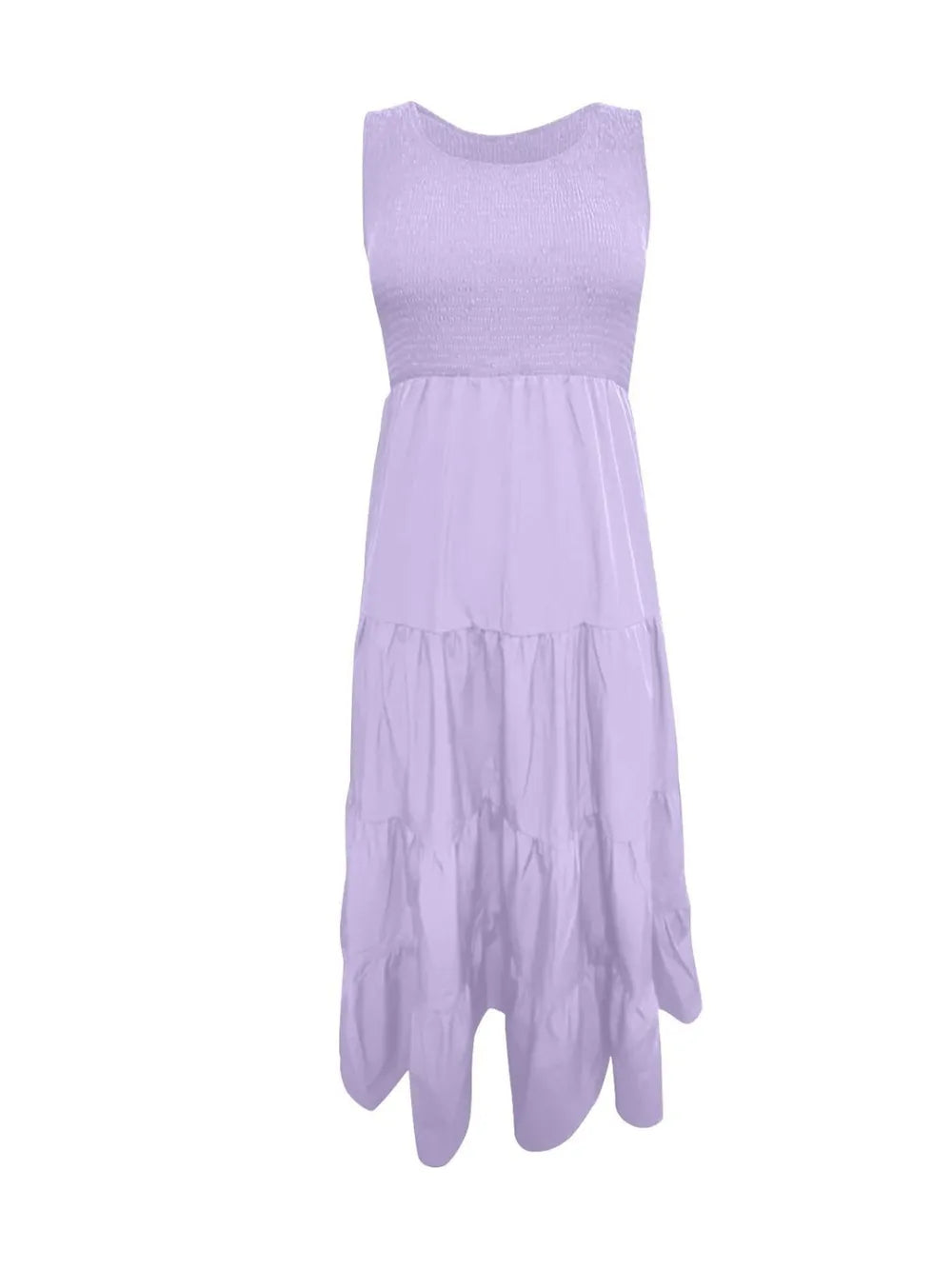 Strap top skirt with pleats and spliced A-line large swing dress - Korvel