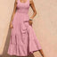 Strap top skirt with pleats and spliced A-line large swing dress - Korvel