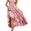 Strap top skirt with pleats and spliced A-line large swing dress - Korvel