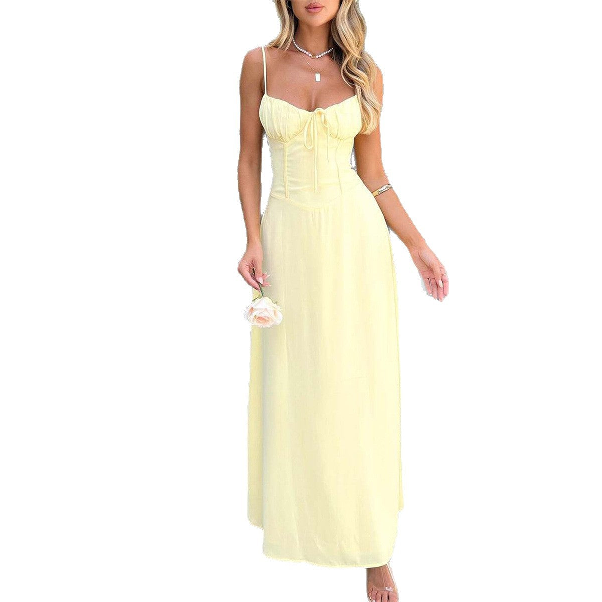 Strap waistband A-line dress - Korvel