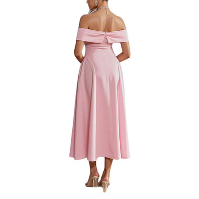 Strapless one shoulder long skirt dress - Korvel