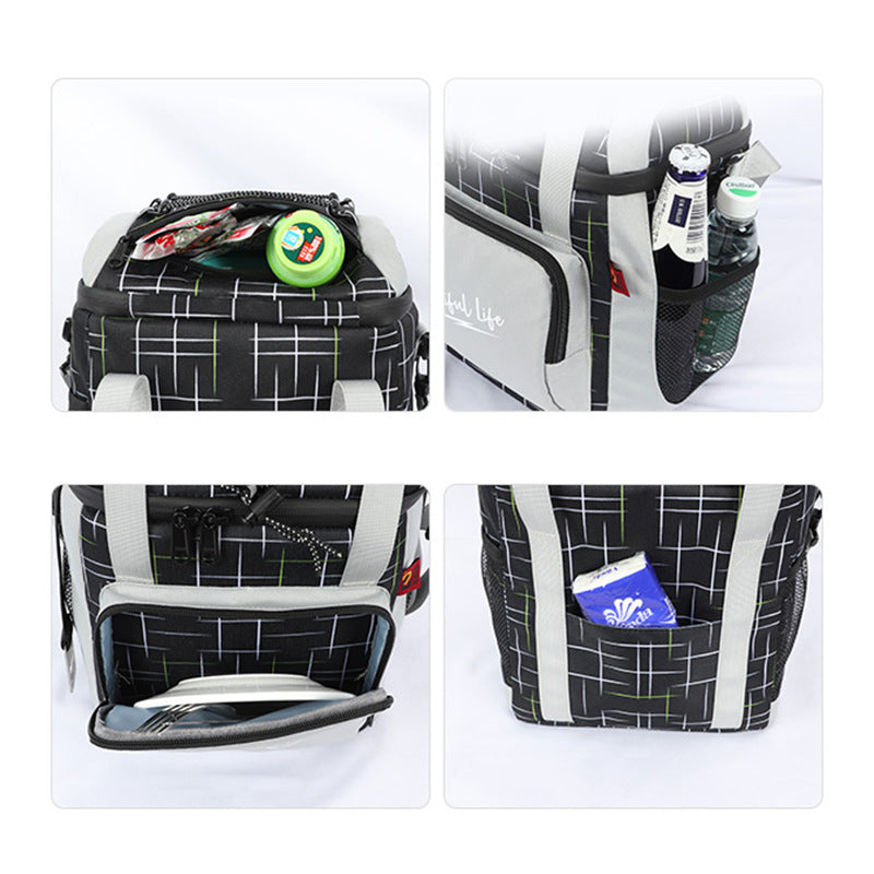 Street style cool lunch bag insulation fresh-keeping bag leak-proof ice pack double-layer insulation lunch bag - Korvel