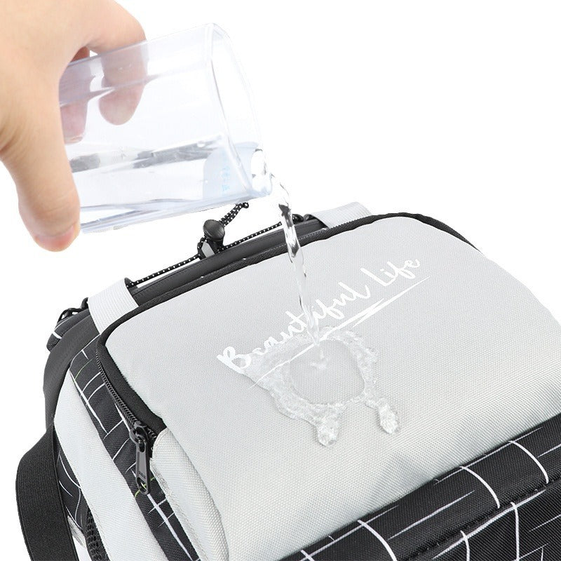 Street style cool lunch bag insulation fresh-keeping bag leak-proof ice pack double-layer insulation lunch bag - Korvel