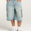 Street trendsetters ordinary washed workwear women's denim straight leg pants - Korvel