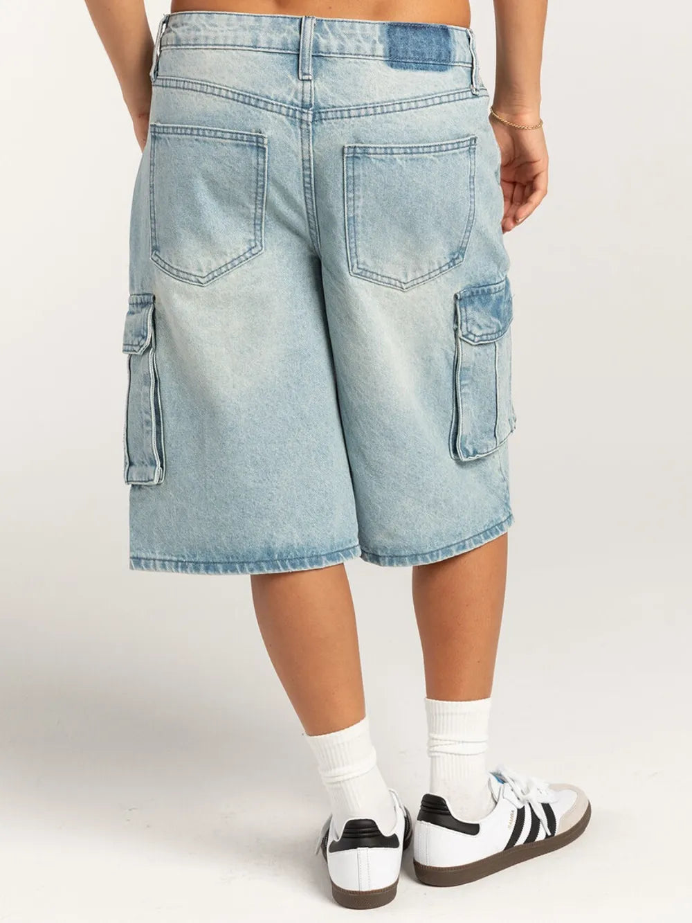 Street trendsetters ordinary washed workwear women's denim straight leg pants - Korvel