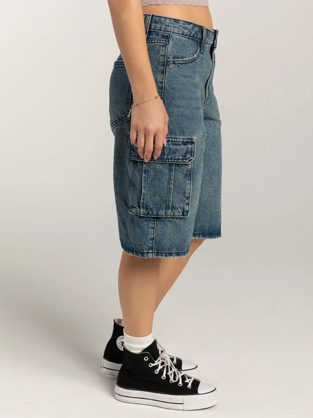 Street trendsetters ordinary washed workwear women's denim straight leg pants - Korvel