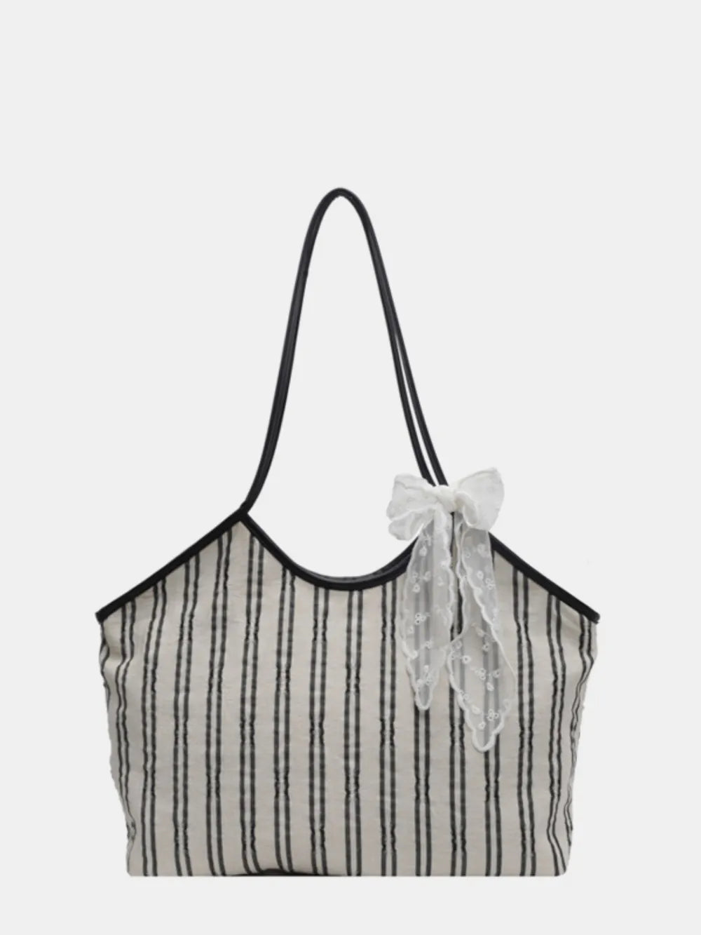 Striped Canvas Tote Bag - Korvel