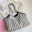 Striped Canvas Tote Bag - Korvel