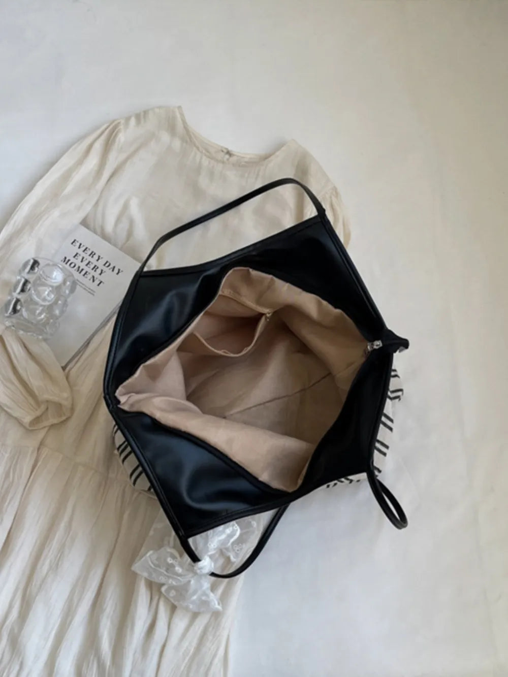 Striped Canvas Tote Bag - Korvel