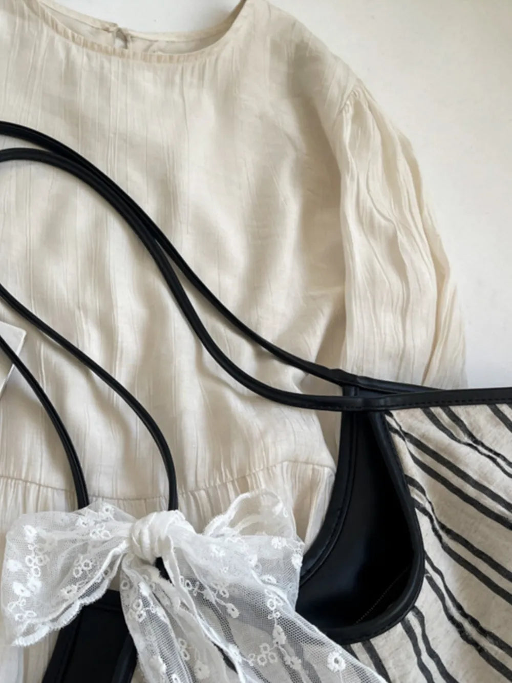 Striped Canvas Tote Bag - Korvel