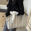 Striped Canvas Tote Bag - Korvel