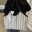 Striped Canvas Tote Bag - Korvel