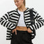 Striped Dropped Shoulder Long Sleeve Cardigan - Korvel