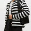 Striped Dropped Shoulder Long Sleeve Cardigan - Korvel