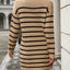 Striped Mock Neck Long Sleeve Mini Dress - Korvel