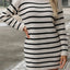 Striped Mock Neck Long Sleeve Mini Dress - Korvel