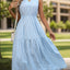 Striped Notched Sleeveless Midi Dress - Korvel