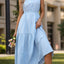 Striped Notched Sleeveless Midi Dress - Korvel
