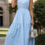 Striped Notched Sleeveless Midi Dress - Korvel