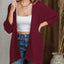Striped Open Front Knit Cardigan - Korvel
