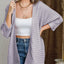 Striped Open Front Knit Cardigan - Korvel