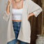 Striped Open Front Knit Cardigan - Korvel