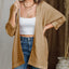 Striped Open Front Knit Cardigan - Korvel