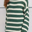 Striped Round Neck Dropped Shoulder Sweater
