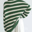 Striped Round Neck Dropped Shoulder Sweater