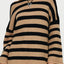 Striped Round Neck Dropped Shoulder Sweater