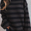 Striped Round Neck Dropped Shoulder Sweater