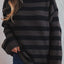 Striped Round Neck Dropped Shoulder Sweater
