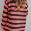 Striped Round Neck Dropped Shoulder Sweater
