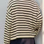 Striped Round Neck Long Sleeve Knit Top - Korvel