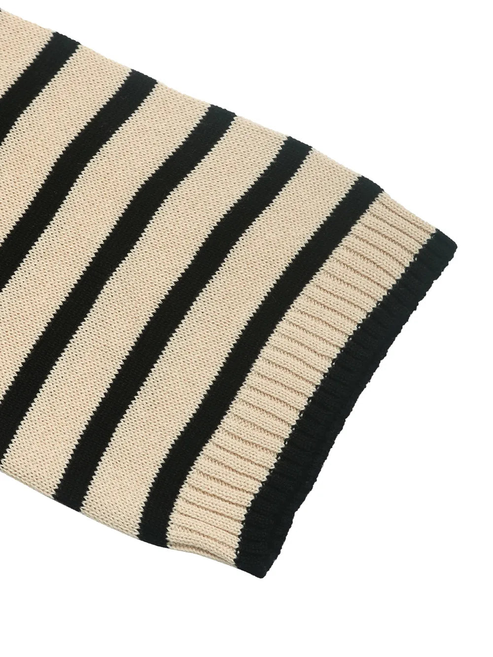 Striped Round Neck Long Sleeve Knit Top - Korvel