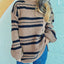 Striped Round Neck Long Sleeve Sweater - Korvel