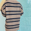 Striped Round Neck Long Sleeve Sweater - Korvel