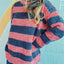 Striped Round Neck Long Sleeve Sweater - Korvel