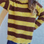Striped Round Neck Long Sleeve Sweater - Korvel