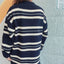 Striped Round Neck Long Sleeve Sweater - Korvel