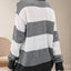 Striped Round Neck Long Sleeve Sweater - Korvel
