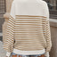 Striped Round Neck Long Sleeve Sweater - Korvel