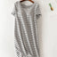 Striped Round Neck Short Sleeve Dress - Korvel