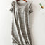 Striped Round Neck Short Sleeve Dress - Korvel