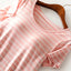 Striped Round Neck Short Sleeve Dress - Korvel