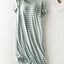 Striped Round Neck Short Sleeve Dress - Korvel