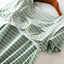 Striped Round Neck Short Sleeve Dress - Korvel