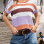 Striped Round Neck Short Sleeve Knit Top