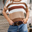 Striped Round Neck Short Sleeve Knit Top