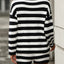 Striped Round Neck Top and Shorts Sweater Set